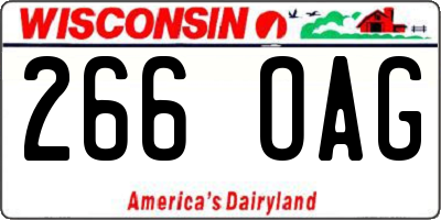 WI license plate 266OAG