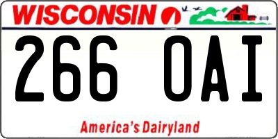 WI license plate 266OAI