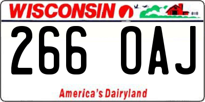 WI license plate 266OAJ
