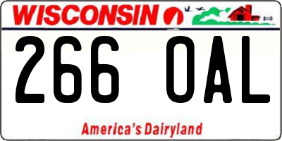WI license plate 266OAL
