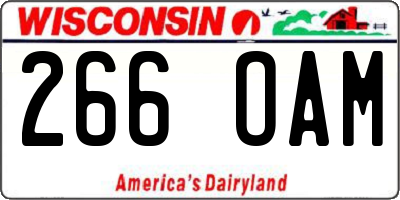 WI license plate 266OAM