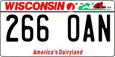 WI license plate 266OAN