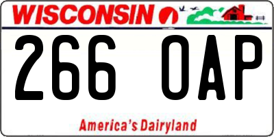 WI license plate 266OAP