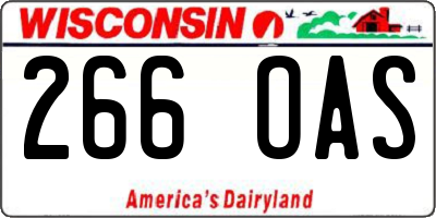 WI license plate 266OAS