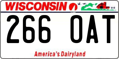 WI license plate 266OAT