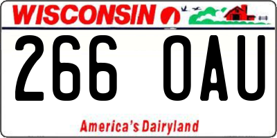 WI license plate 266OAU