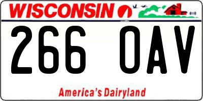 WI license plate 266OAV
