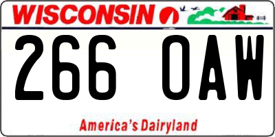 WI license plate 266OAW
