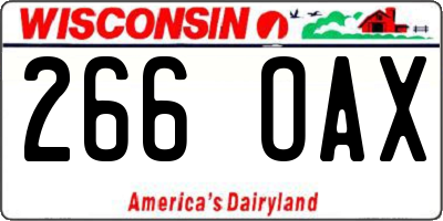 WI license plate 266OAX