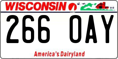 WI license plate 266OAY