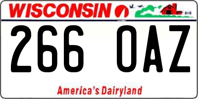 WI license plate 266OAZ