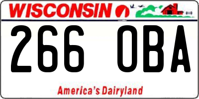 WI license plate 266OBA