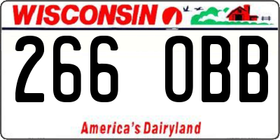 WI license plate 266OBB