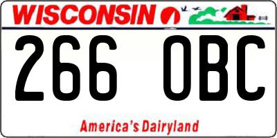 WI license plate 266OBC
