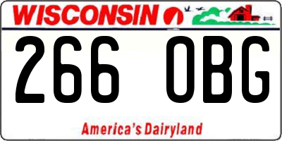 WI license plate 266OBG