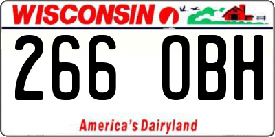 WI license plate 266OBH