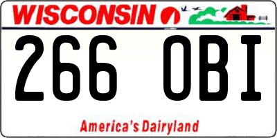 WI license plate 266OBI