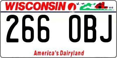 WI license plate 266OBJ