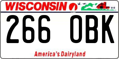 WI license plate 266OBK