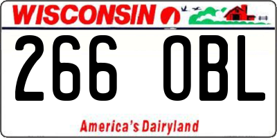 WI license plate 266OBL