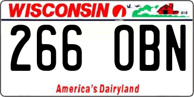 WI license plate 266OBN