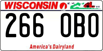 WI license plate 266OBO