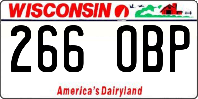 WI license plate 266OBP