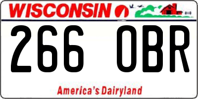 WI license plate 266OBR