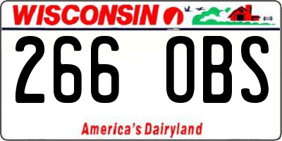 WI license plate 266OBS
