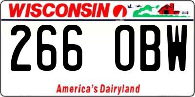 WI license plate 266OBW