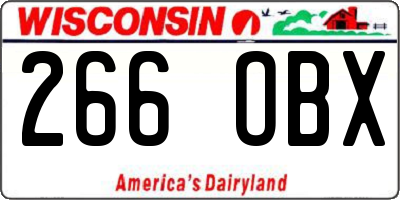 WI license plate 266OBX