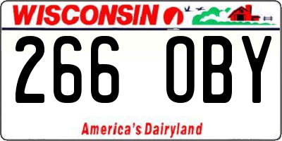WI license plate 266OBY