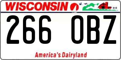 WI license plate 266OBZ