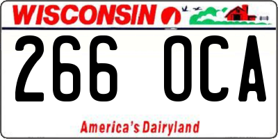 WI license plate 266OCA