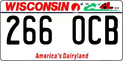 WI license plate 266OCB