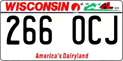 WI license plate 266OCJ