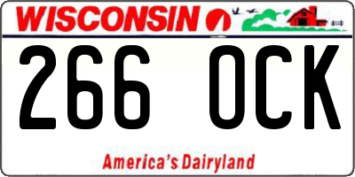 WI license plate 266OCK