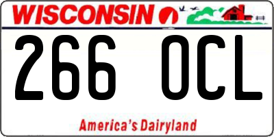 WI license plate 266OCL