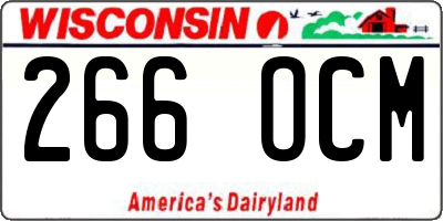 WI license plate 266OCM