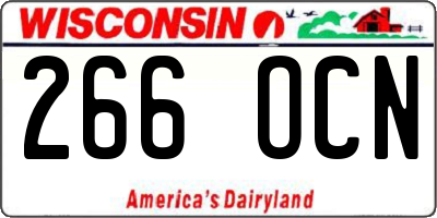WI license plate 266OCN