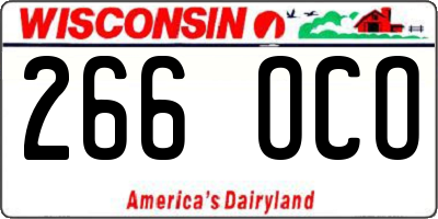 WI license plate 266OCO