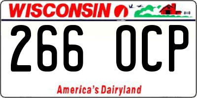 WI license plate 266OCP