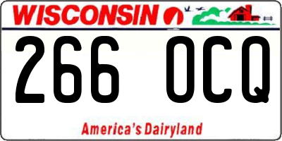 WI license plate 266OCQ