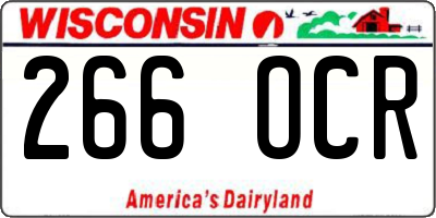 WI license plate 266OCR