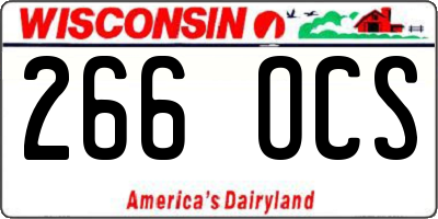 WI license plate 266OCS