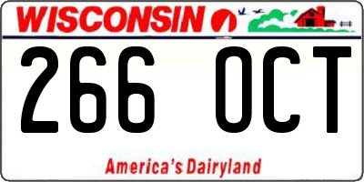 WI license plate 266OCT