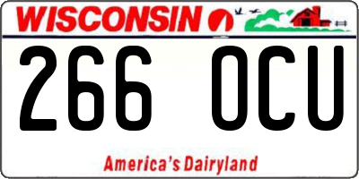 WI license plate 266OCU