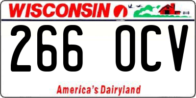 WI license plate 266OCV