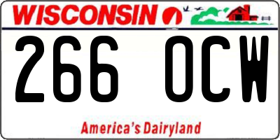 WI license plate 266OCW