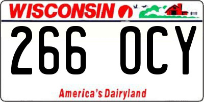 WI license plate 266OCY